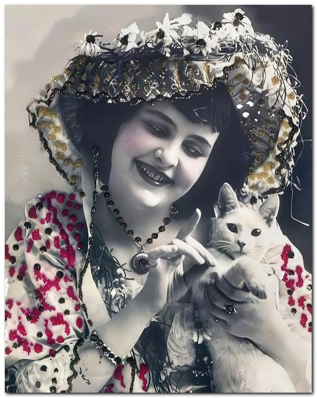 French Belle Epoque Fashion 1904 Cat Lady 8x10 Photo Print 23052501463