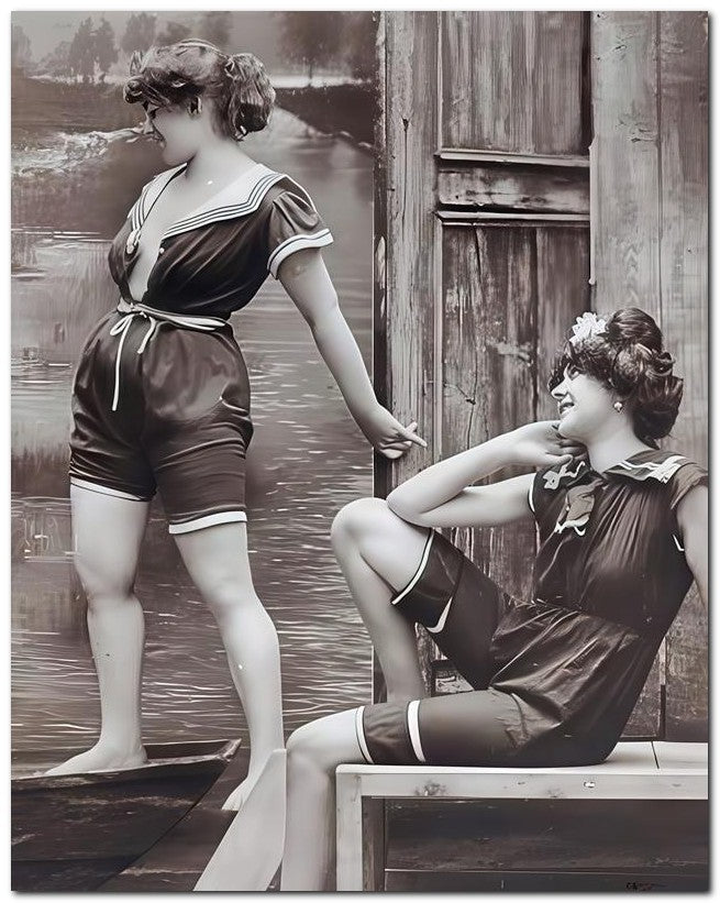 French Belle Epoque Fashion 1904 Swim Suits 8x10 Photo Print 23052501477