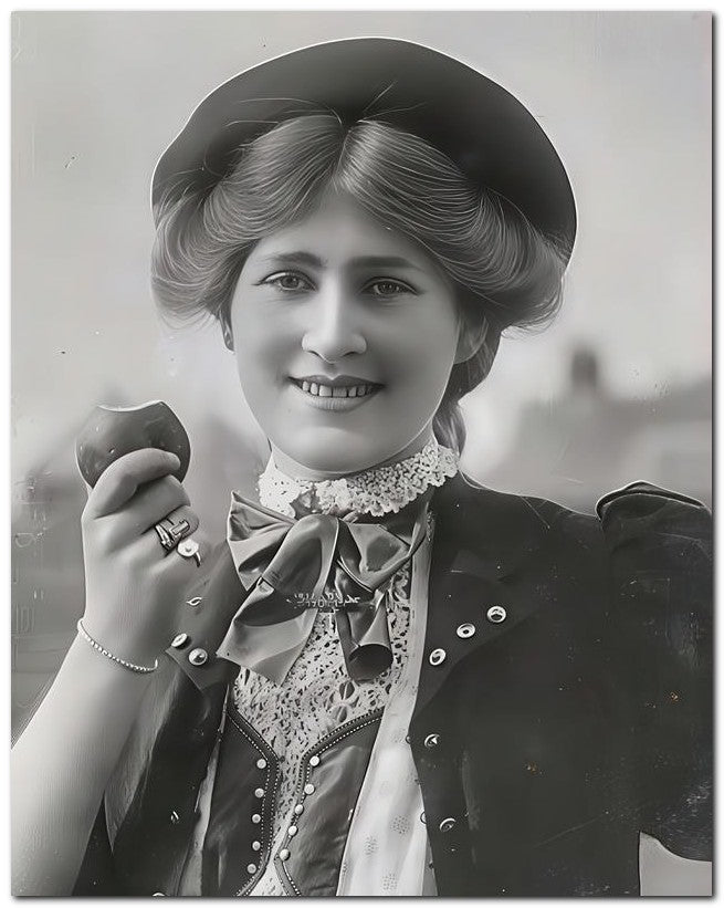 French Belle Epoque Fashion 1905 Eat Apple 8x10 Photo Print 23052501519