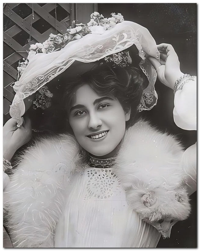 French Belle Epoque Fashion 1905 Lace Fur 8x10 Photo Print 23052501534