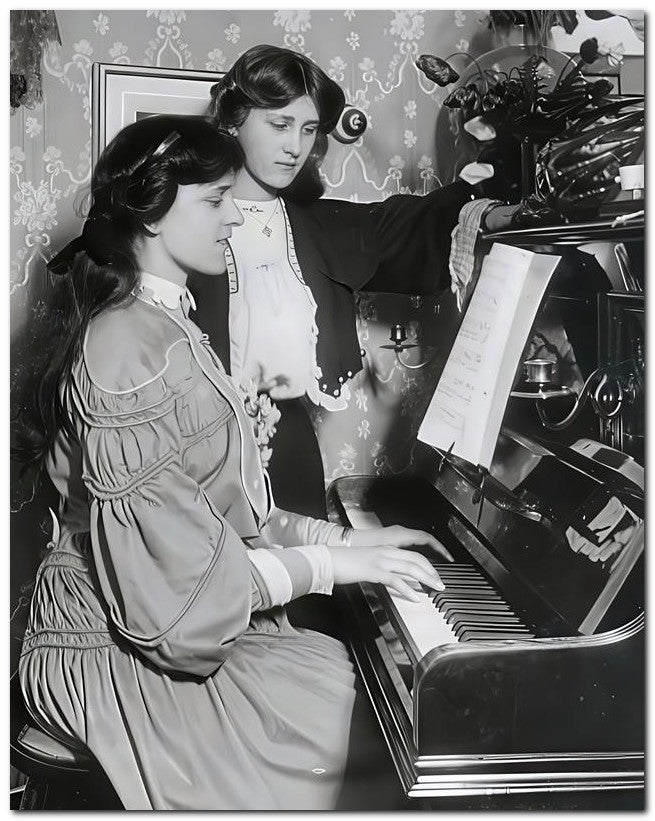 French Belle Epoque Fashion 1905 Play Piano 8x10 Photo Print 23052501550