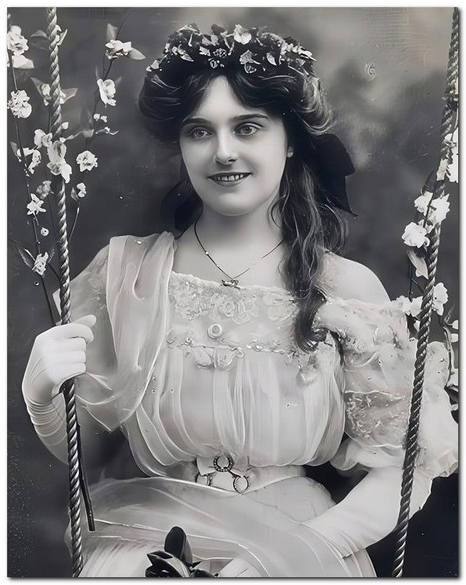 French Belle Epoque Fashion 1905 Rose Swing 8x10 Photo Print 23052501566