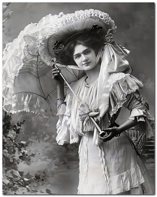 Belle Epoque Fashion 1905 Ruffled Parasol 8x10 Photo Print 23052501569