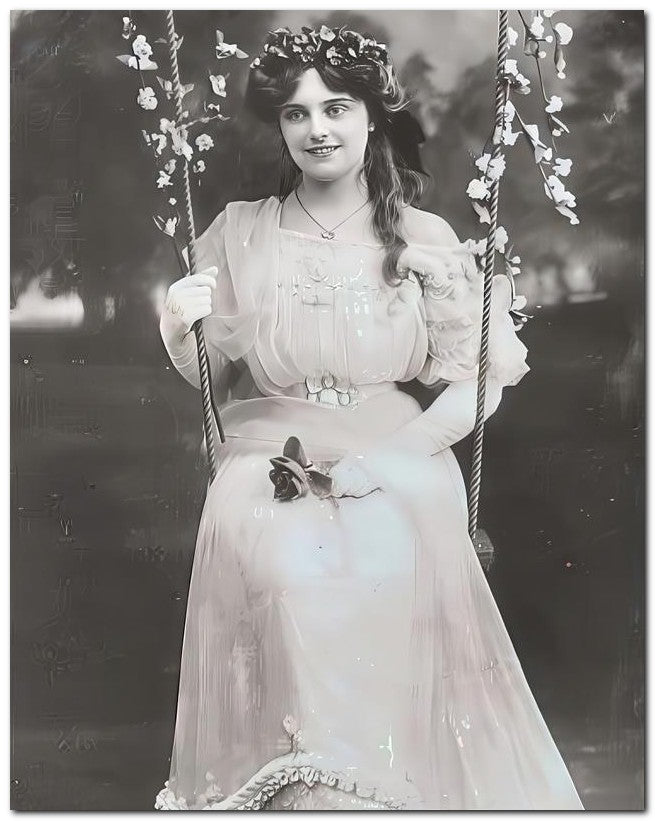 French Belle Epoque Fashion 1905 Swing Roses 8x10 Photo Print 23052501593