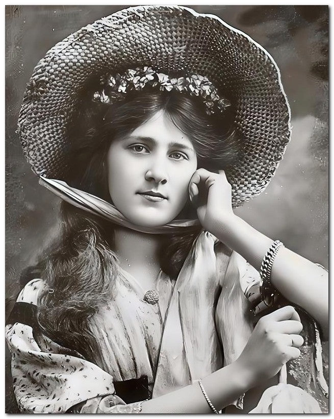 French Belle Epoque Fashion 1906 Bonnet Lady 8x10 Photo Print 23052501608