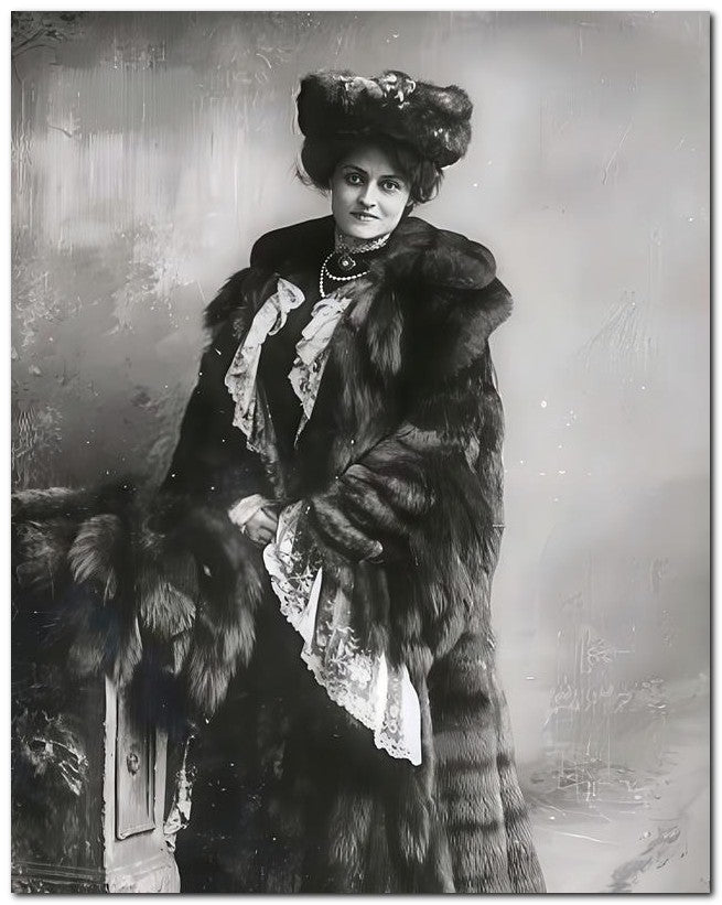 French Belle Epoque Fashion 1906 Fur 8x10 Photo Print 23052501617