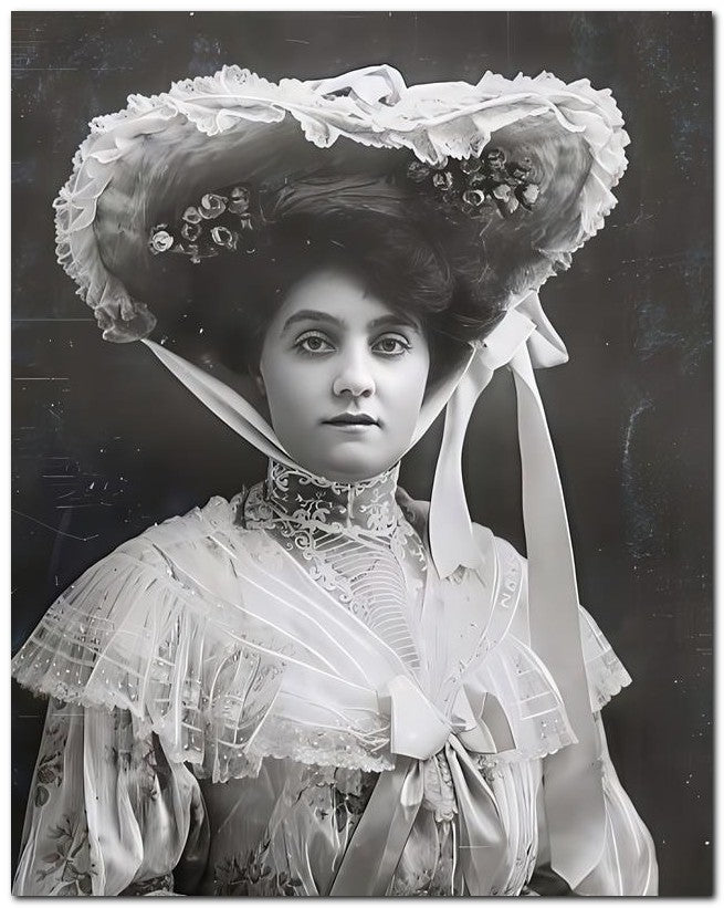 French Belle Epoque Fashion 1906 Lace Bonnet 8x10 Photo Print 23052501623