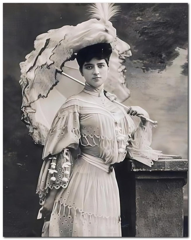 French Belle Epoque Fashion 1906 Lady Parasol 8x10 Photo Print 23052501625
