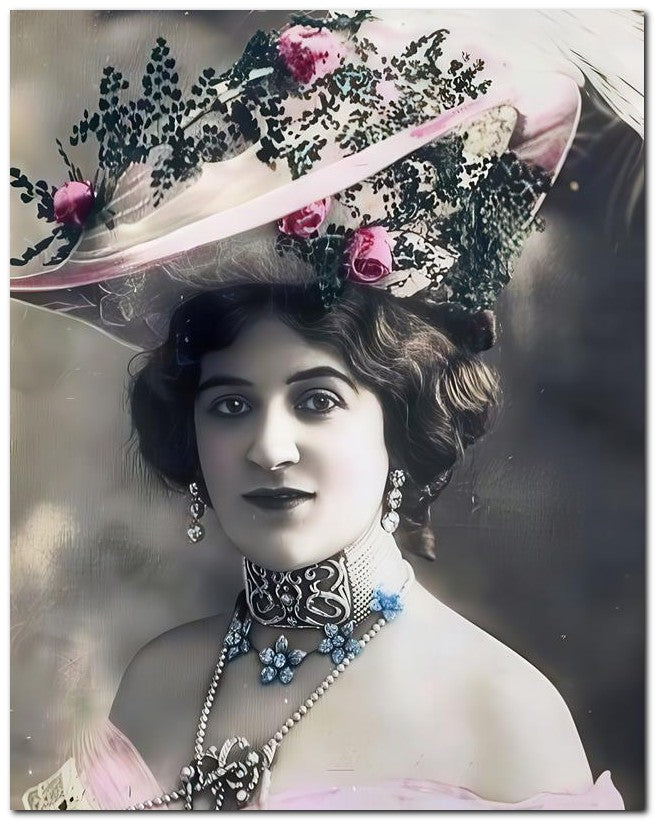 French Belle Epoque Fashion 1907 Fancy Chocker 8x10 Photo Print 23052501655