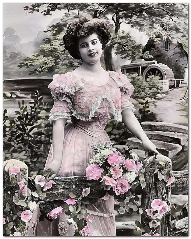 French Belle Epoque Fashion 1907 Garden Beauty 8x10 Photo Print 23052501666