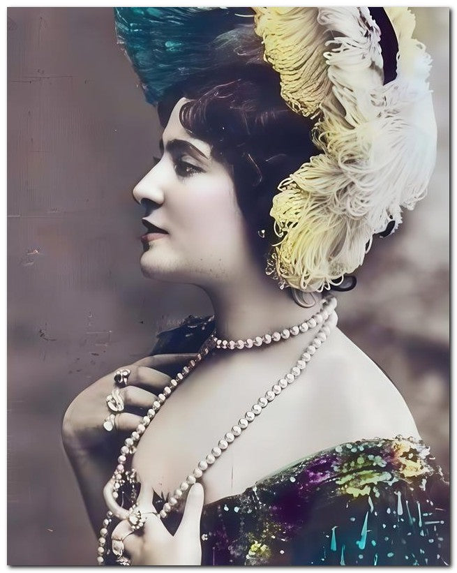 French Belle Epoque Fashion 1907 Long Pearls 8x10 Photo Print 23052501673