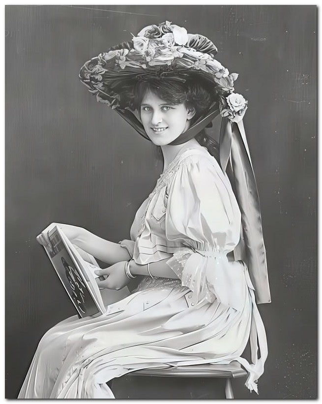 French Belle Epoque Fashion 1907 Reading 8x10 Photo Print 23052501688