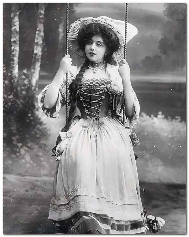 French Belle Epoque Fashion 1907 Swing Lady 8x10 Photo Print 23052501697