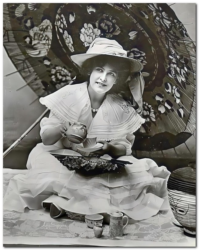 French Belle Epoque Fashion 1907 Tea Parasol 8x10 Photo Print 23052501698