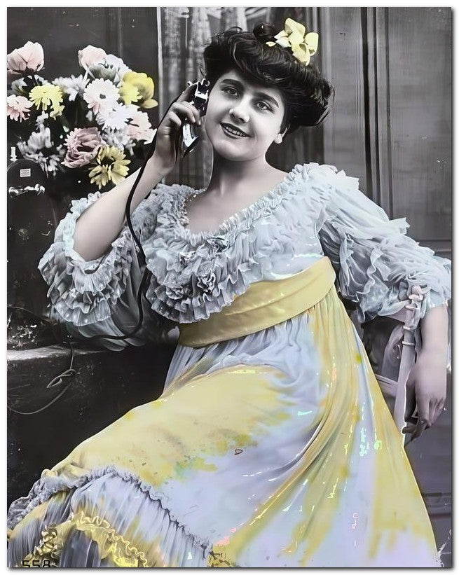 French Belle Epoque Fashion 1907 Tele Lady Blue 8x10 Photo Print 23052501699
