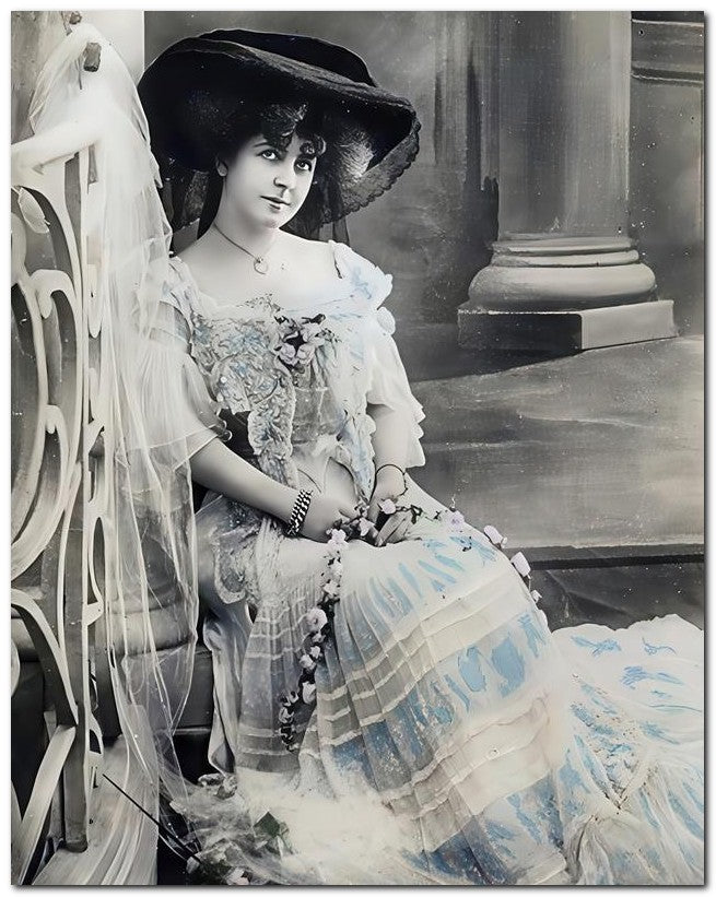 French Belle Epoque Fashion 1907 Tulle Lace 8x10 Photo Print 23052501702