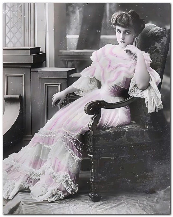 Belle Epoque Fashion 1908 Pink White Dress 8x10 Photo Print 23052501750