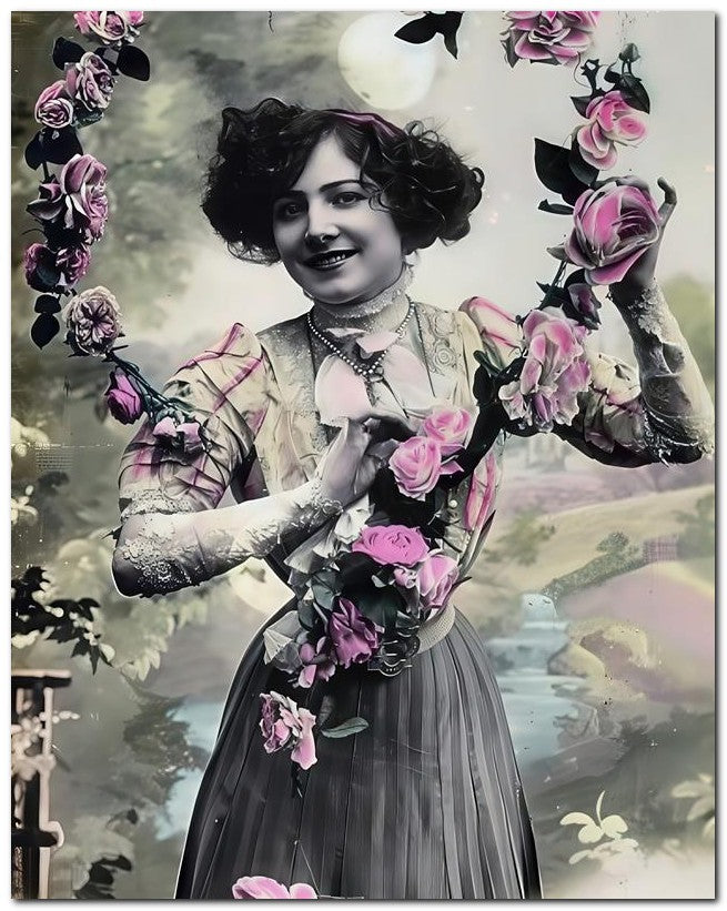 French Belle Epoque Fashion 1909 Circle Roses 8x10 Photo Print 23052501787