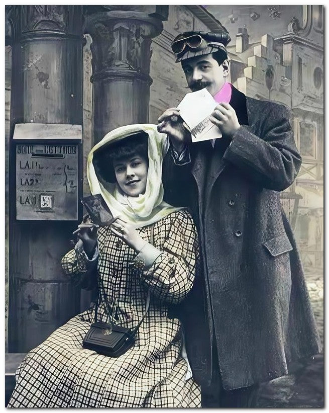 French Belle Epoque Fashion 1909 Mail Letter 8x10 Photo Print 23052501850