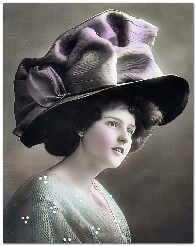 French Belle Epoque Fashion 1909 Plum Hat 8x10 Photo Print 23052501860