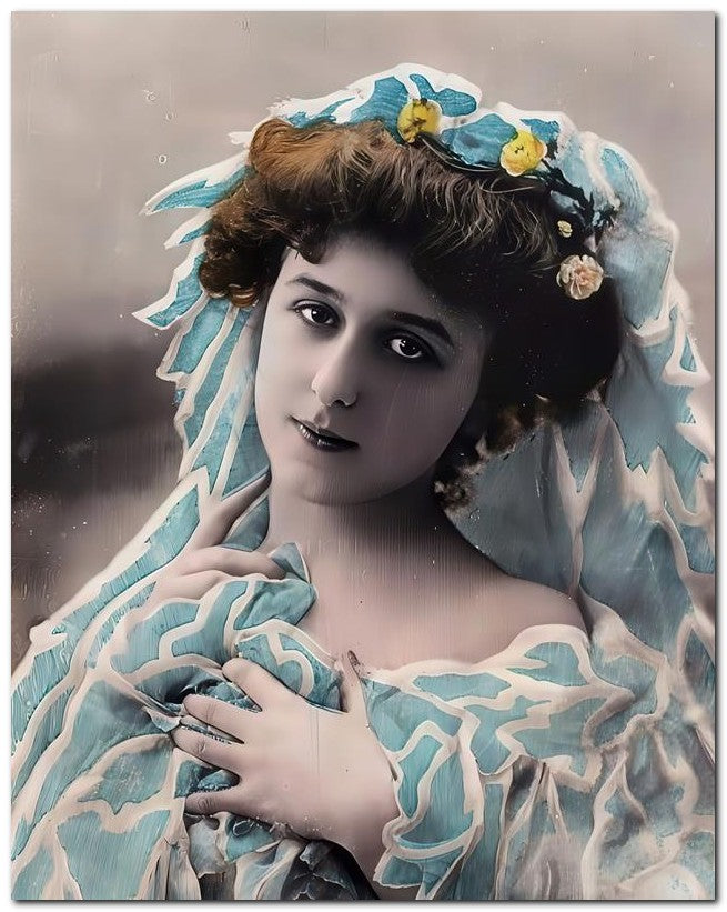 French Belle Epoque Fashion 1910 Aqua White 8x10 Photo Print 23052501903