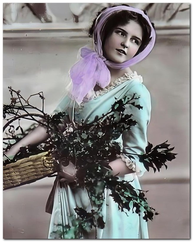 French Belle Epoque Fashion 1910 Basket Scarf 8x10 Photo Print 23052501911