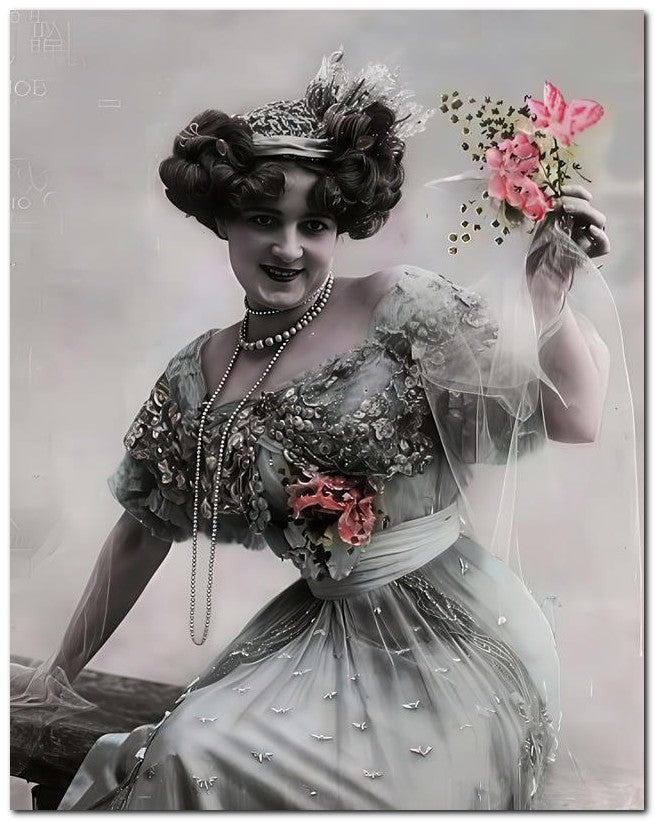 French Belle Epoque Fashion 1910 Beaded Lovely 8x10 Photo Print 23052501913