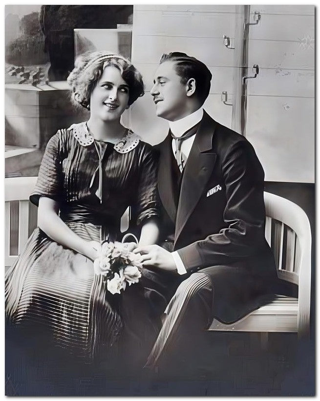 French Belle Epoque Fashion 1910 Bench Lovers 8x10 Photo Print 23052501925