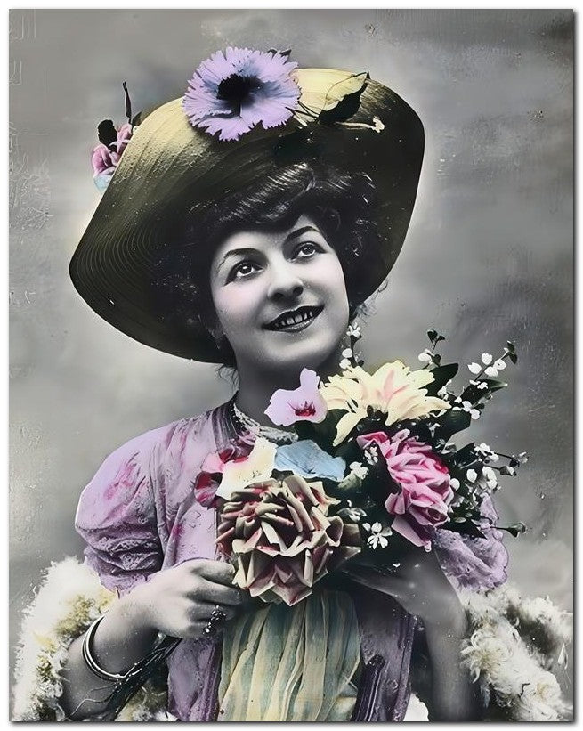 French Belle Epoque Fashion 1910 Big Flower 8x10 Photo Print 23052501938