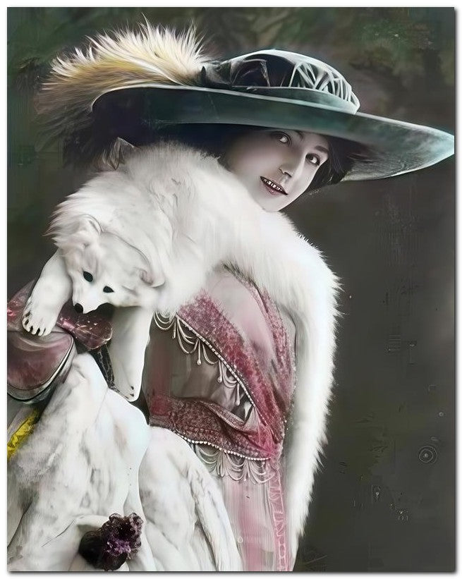 French Belle Epoque Fashion 1910 Big hat Fur 8x10 Photo Print 23052501944