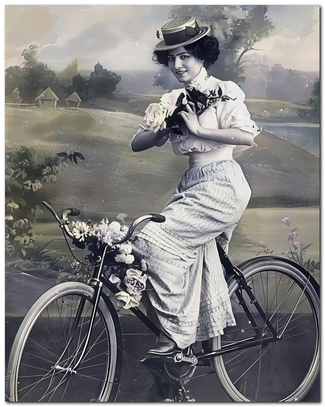 French Belle Epoque Fashion 1910 Bike Girl 8x10 Photo Print 23052501949