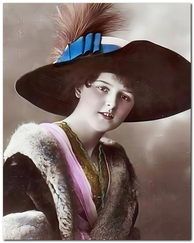 French Belle Epoque Fashion 1910 Blue Ribbon 8x10 Photo Print 23052501971