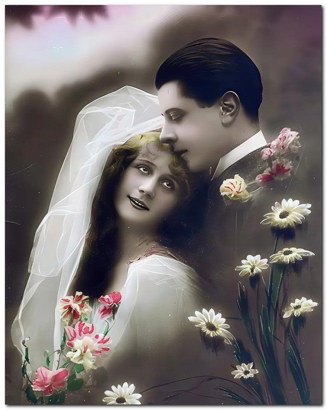 French Belle Epoque Fashion 1910 Bride Groom 8x10 Photo Print 23052501979