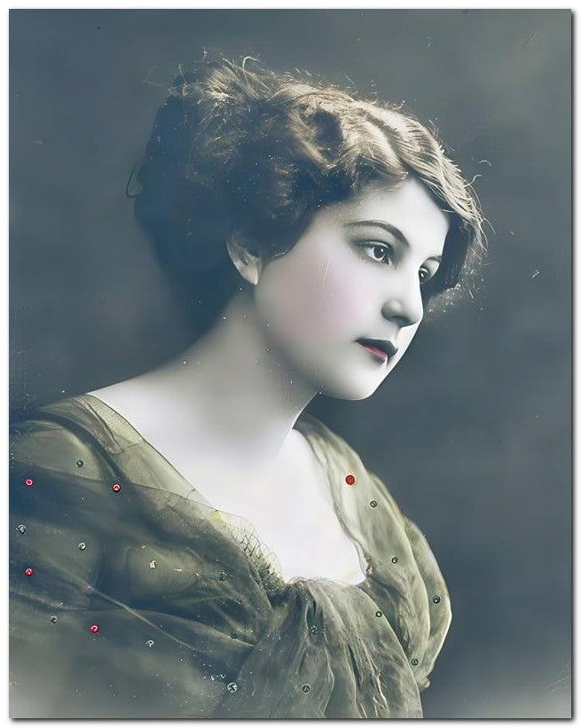 French Belle Epoque Fashion 1910 Brown eyes 8x10 Photo Print 23052501990