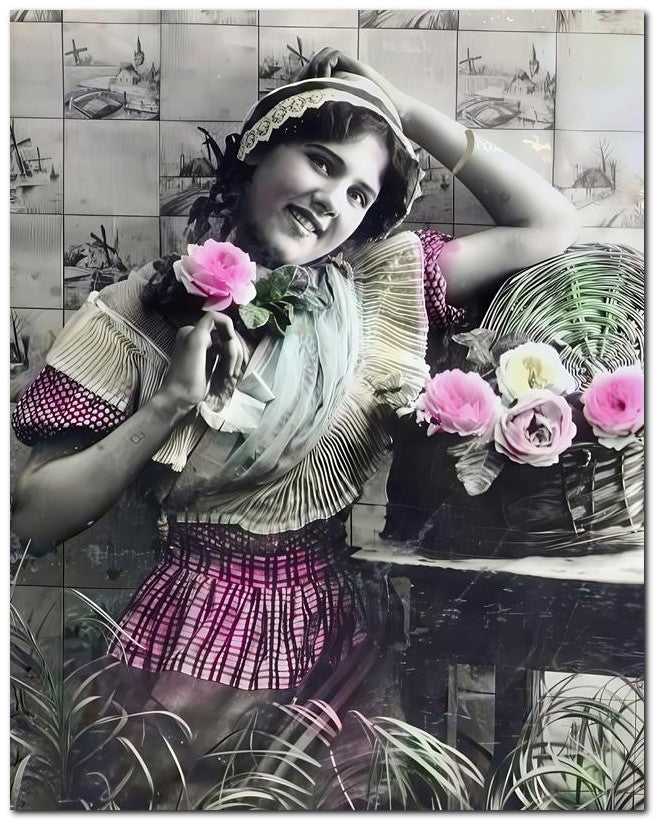 French Belle Epoque Fashion 1910 Cabbage roses 8x10 Photo Print 23052502009