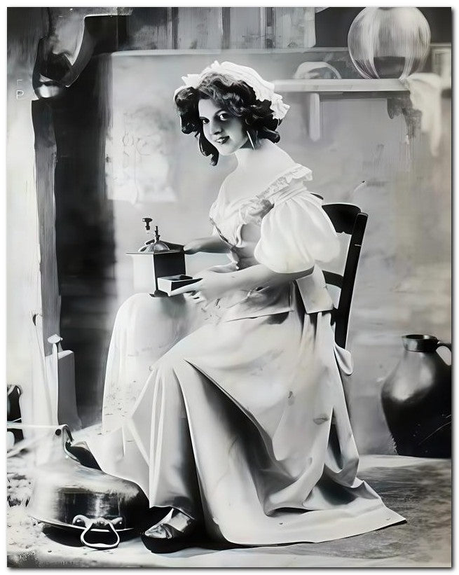 French Belle Epoque Fashion 1910 Coffee Grinder 8x10 Photo Print 23052502023