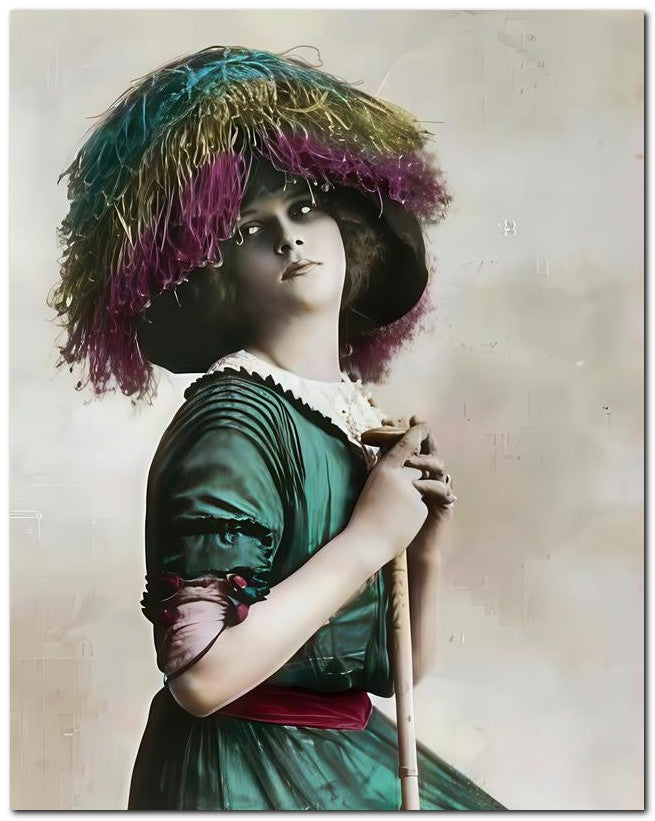 French Belle Epoque Fashion 1910 Colorful Hat 8x10 Photo Print 23052502025