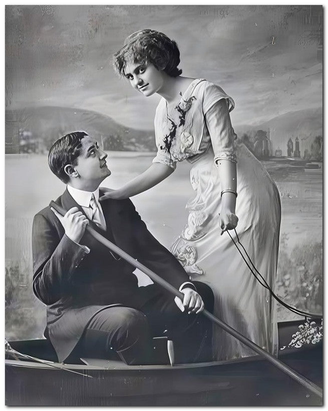 French Belle Epoque Fashion 1910 Couple boat 1 8x10 Photo Print 23052502029