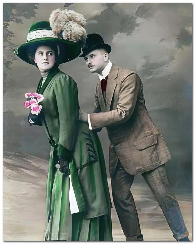 French Belle Epoque Fashion 1910 Couple 8x10 Photo Print 23052502035