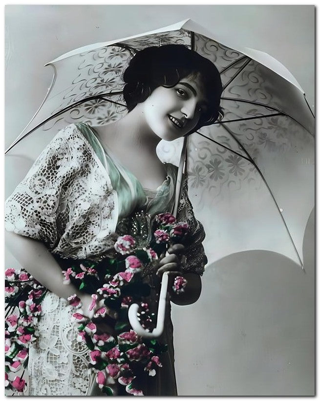 French Belle Epoque Fashion 1910 Cute Parasol 8x10 Photo Print 23052502044