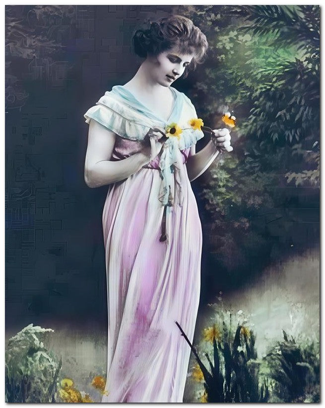 French Belle Epoque Fashion 1910 Daisy Picker 8x10 Photo Print 23052502047