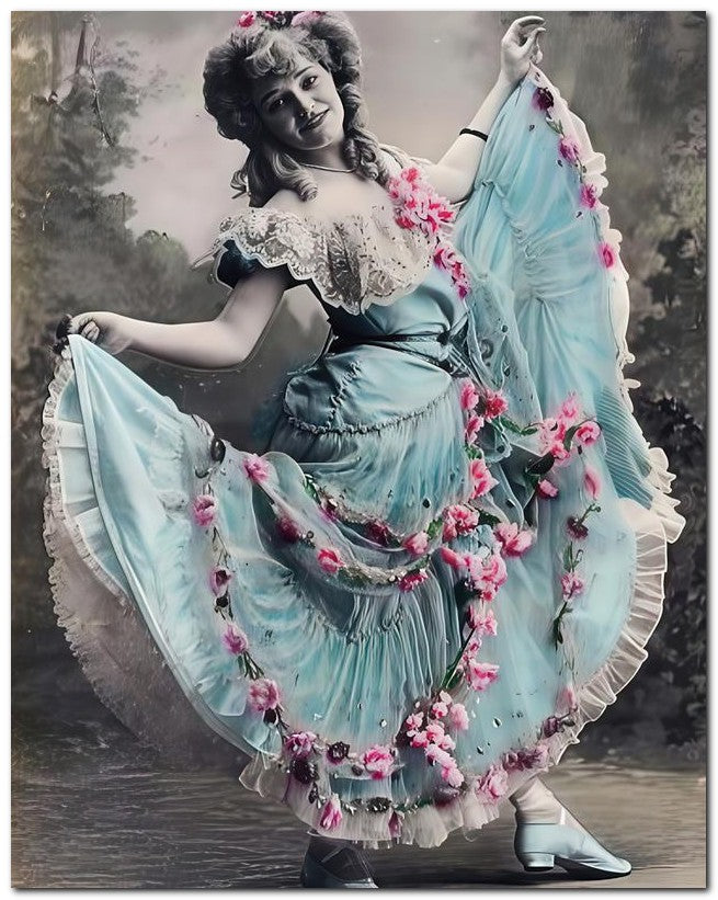 French Belle Epoque Fashion 1910 Dance Lady 8x10 Photo Print 23052502048