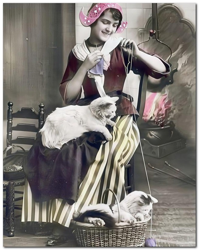 French Belle Epoque Fashion 1910 Dutch Cat 8x10 Photo Print 23052502071