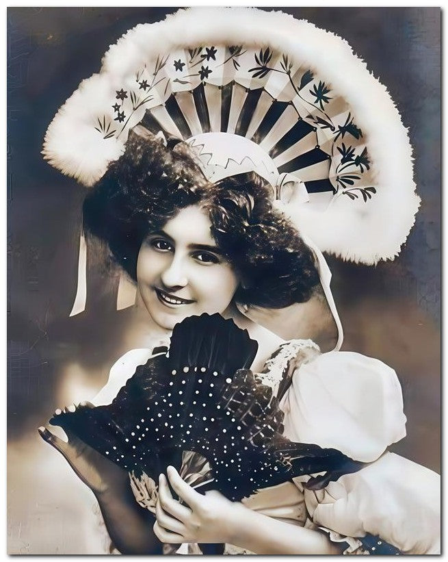 French Belle Epoque Fashion 1910 Fan Hat 8x10 Photo Print 23052502088