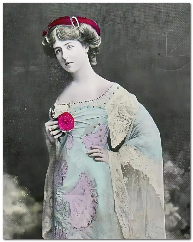 French Belle Epoque Fashion 1910 Flace Rose 8x10 Photo Print 23052502110