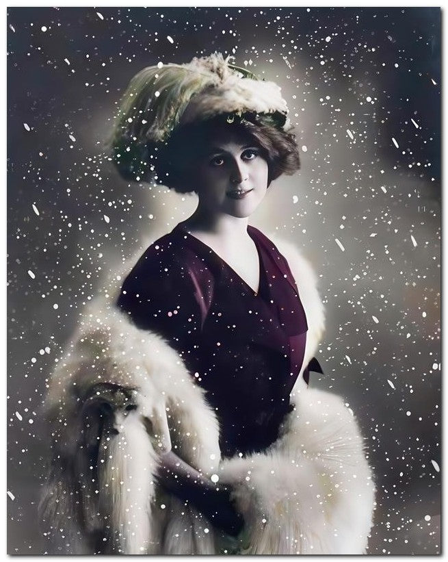French Belle Epoque Fashion 1910 Fox Snow 8x10 Photo Print 23052502123