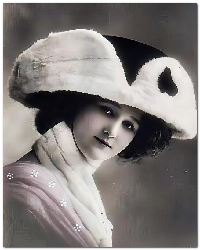 French Belle Epoque Fashion 1910 Fur hat Scarf 8x10 Photo Print 23052502131