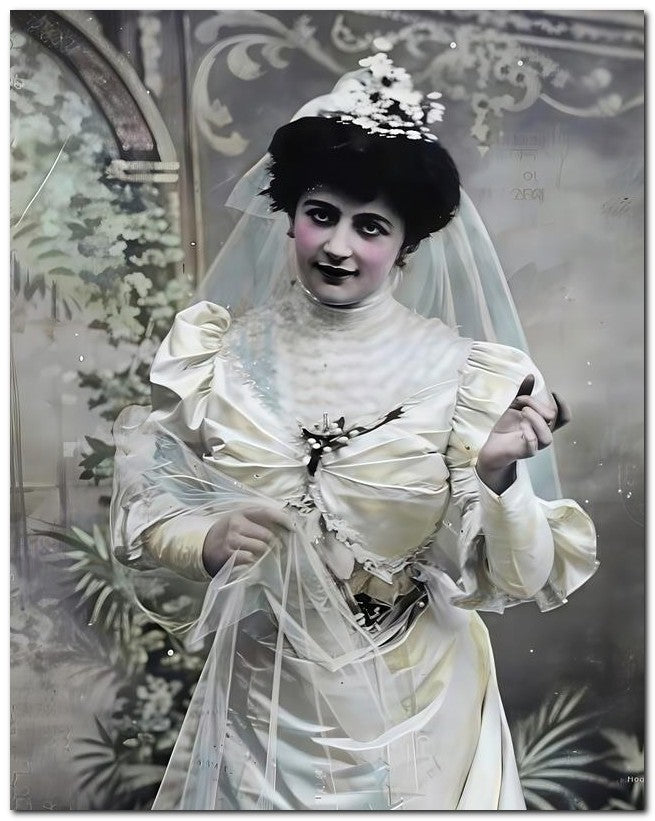 French Belle Epoque Fashion 1910 Gorgeous Bride 8x10 Photo Print 23052502150