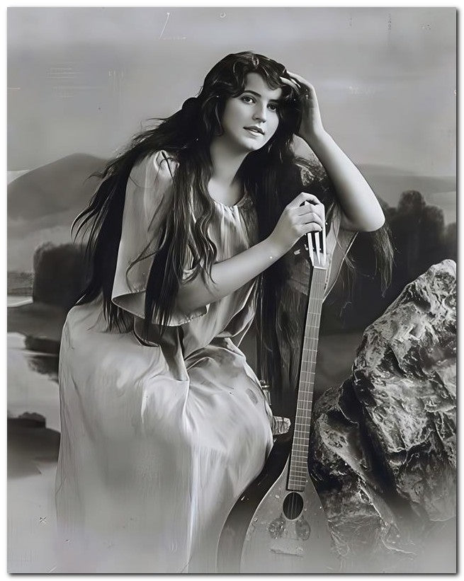 French Belle Epoque Fashion 1910 Guitar Gyspy 8x10 Photo Print 23052502157