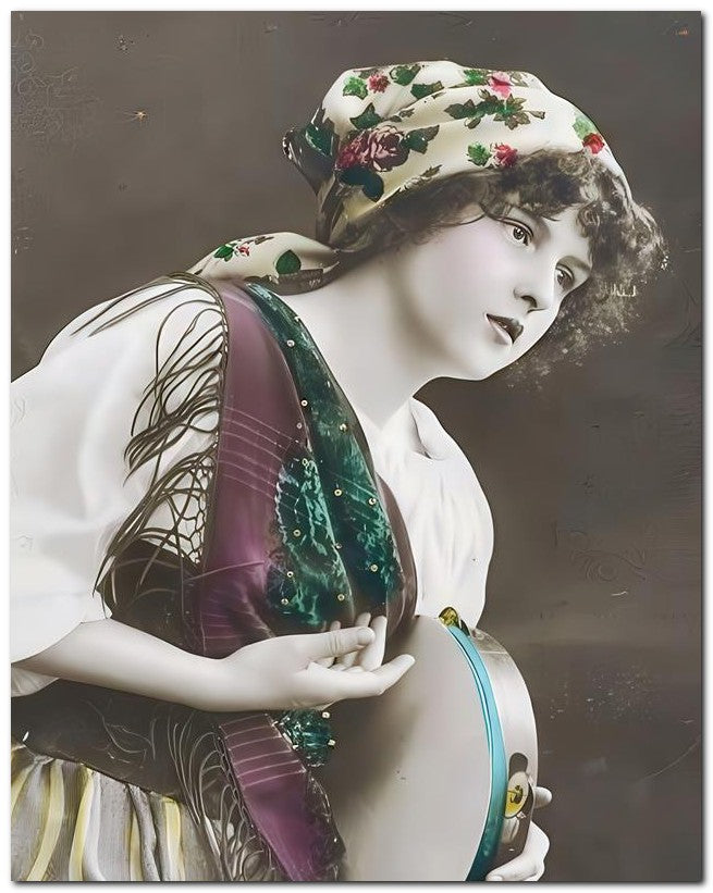 Belle Epoque Fashion 1910 Gyspy Tamborine 8x10 Photo Print 23052502164